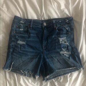 American Eagle Outfitters Hi Rise Distressed Denim Shorts